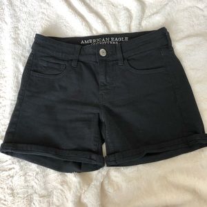 American Eagle Black Midi Shorts